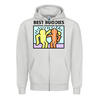 Dove Grey best buddies Zipper Hoodie - artisFamous