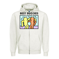 Oatmeal Heather best buddies Zipper Hoodie - artisFamous