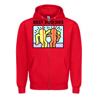 Red best buddies Zipper Hoodie - artisFamous
