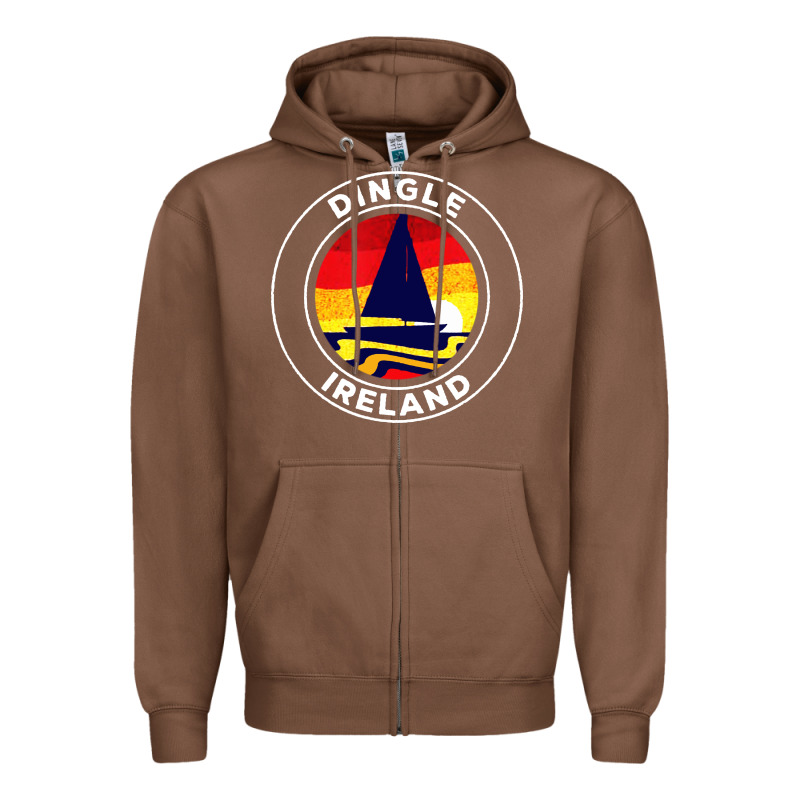Dingle Ireland Vintage Sailboat 70s Retro Sunset Zipper Hoodie by artisFamous | Teevron