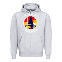 Heather Grey dingle ireland vintage sailboat 70s retro sunset Zipper Hoodie - artisFamous