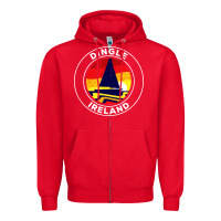 Red dingle ireland vintage sailboat 70s retro sunset Zipper Hoodie - artisFamous