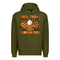 Army Green Thick Thighs Pumpkin Pies Premium Hoodie - Artiststas