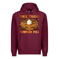 Burgundy Thick Thighs Pumpkin Pies Premium Hoodie - Artiststas