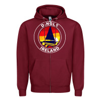 Burgundy dingle ireland vintage sailboat 70s retro sunset Zipper Hoodie - artisFamous