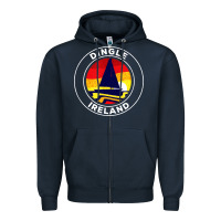 Navy dingle ireland vintage sailboat 70s retro sunset Zipper Hoodie - artisFamous