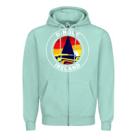 Seafoam dingle ireland vintage sailboat 70s retro sunset Zipper Hoodie - artisFamous