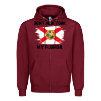 Burgundy don't new york my florida t shirt flag Zipper Hoodie - artisFamous
