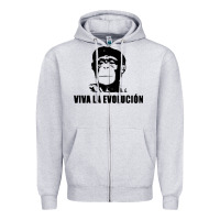 Heather Grey viva la evolucion Zipper Hoodie - artisFamous