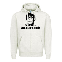 Oatmeal Heather viva la evolucion Zipper Hoodie - artisFamous