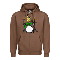 Chestnut drummer cat music lover musician playing the drums Zipper Hoodie - artisFamous