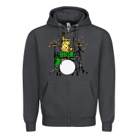 Smoke drummer cat music lover musician playing the drums Zipper Hoodie - artisFamous