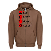 Chestnut eat sleep anime repeat japanese Zipper Hoodie - artisFamous