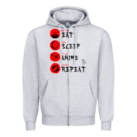 Eat Sleep Anime Repeat Japanese Zipper Hoodie | Teevron