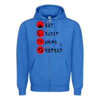 True Royal eat sleep anime repeat japanese Zipper Hoodie - artisFamous