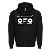 Black eighties music rocks Zipper Hoodie - artisFamous