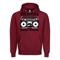 Burgundy eighties music rocks Zipper Hoodie - artisFamous