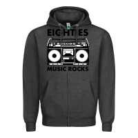 Charcoal Heather eighties music rocks Zipper Hoodie - artisFamous