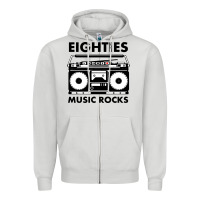 Dove Grey eighties music rocks Zipper Hoodie - artisFamous