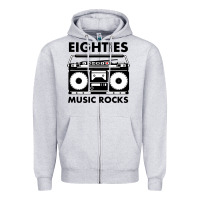 Heather Grey eighties music rocks Zipper Hoodie - artisFamous