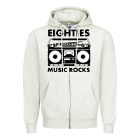 Oatmeal Heather eighties music rocks Zipper Hoodie - artisFamous
