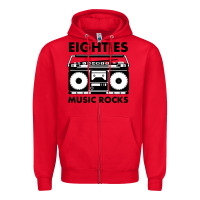 Red eighties music rocks Zipper Hoodie - artisFamous