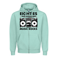 Seafoam eighties music rocks Zipper Hoodie - artisFamous