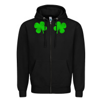 Black four leaf clover Zipper Hoodie - artisFamous