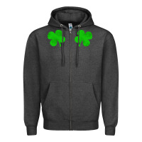 Charcoal Heather four leaf clover Zipper Hoodie - artisFamous