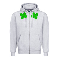 Heather Grey four leaf clover Zipper Hoodie - artisFamous