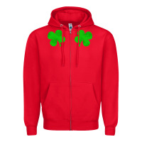 Red four leaf clover Zipper Hoodie - artisFamous