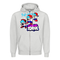 Dove Grey friday night funkin boyfriend Zipper Hoodie - artisFamous