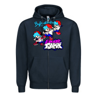 Navy friday night funkin boyfriend Zipper Hoodie - artisFamous