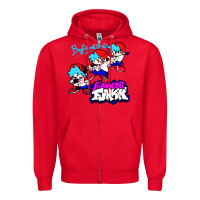 Red friday night funkin boyfriend Zipper Hoodie - artisFamous