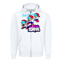 White friday night funkin boyfriend Zipper Hoodie - artisFamous