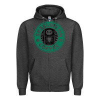 Charcoal Heather skeleton coffee halloween Zipper Hoodie - artisFamous