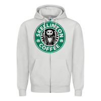 Dove Grey skeleton coffee halloween Zipper Hoodie - artisFamous