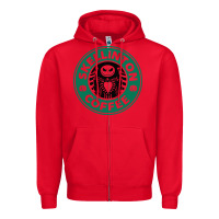 Red skeleton coffee halloween Zipper Hoodie - artisFamous