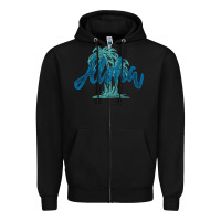 Black hawaii aloha art Zipper Hoodie - artisFamous