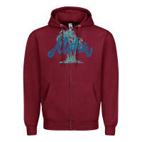 Burgundy hawaii aloha art Zipper Hoodie - artisFamous