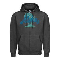 Charcoal Heather hawaii aloha art Zipper Hoodie - artisFamous
