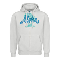Dove Grey hawaii aloha art Zipper Hoodie - artisFamous
