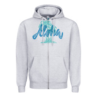 Heather Grey hawaii aloha art Zipper Hoodie - artisFamous