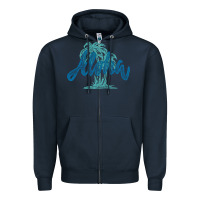 Navy hawaii aloha art Zipper Hoodie - artisFamous