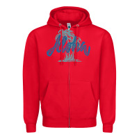 Red hawaii aloha art Zipper Hoodie - artisFamous