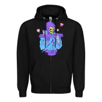 Black skeletor's cat Zipper Hoodie - artisFamous
