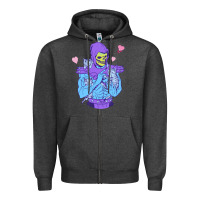 Charcoal Heather skeletor's cat Zipper Hoodie - artisFamous