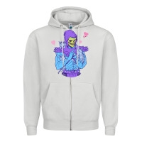 Dove Grey skeletor's cat Zipper Hoodie - artisFamous