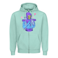 Seafoam skeletor's cat Zipper Hoodie - artisFamous