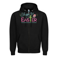 Black happy easter Zipper Hoodie - artisFamous